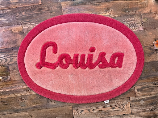 Personalised Oval Rug with Name — Handmade Tufting (70x45cm)