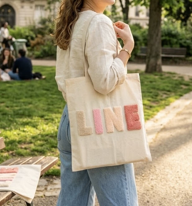 Tote Bag Tufté Personnalisé – Fait Main en Coton