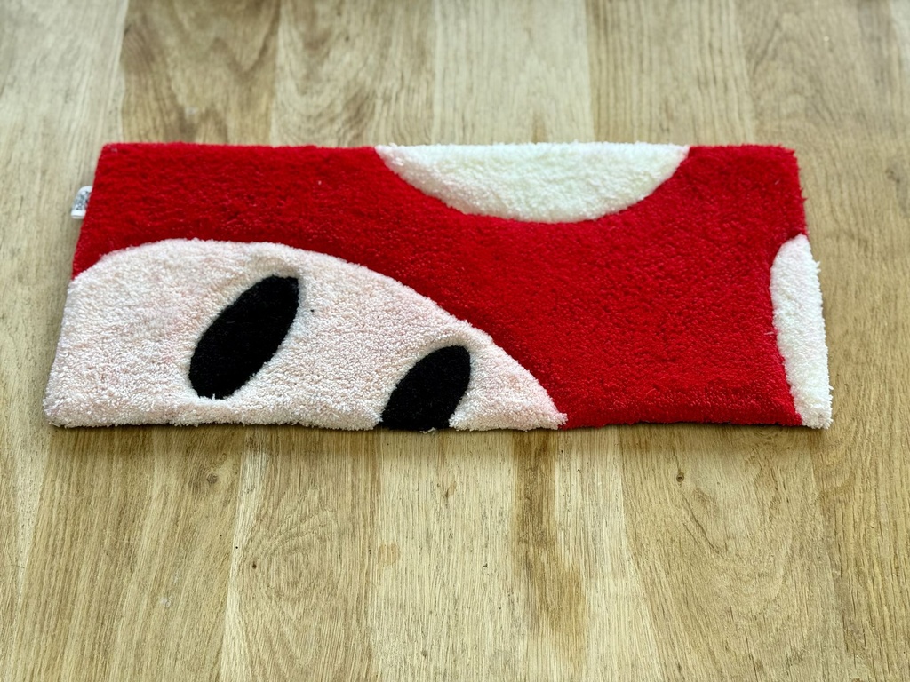 Hand-Tufted Wrist Rest — Small Retro Gaming Mushroom | Desk Handmade Decoration