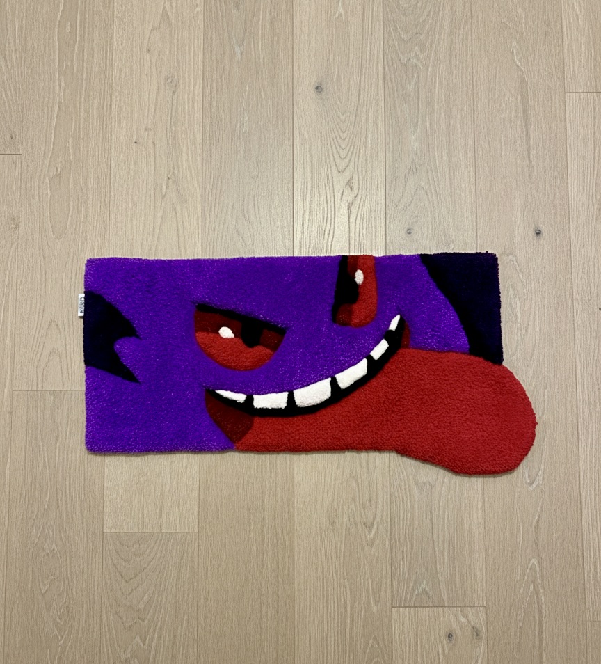 Repose-Poignet Tufté Artisanal — Fantôme Violet Gaming | Desk Décoration Fait Main (gauche)